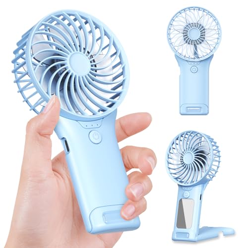 GEHEN Portable Pocket Fan, USB Rechargeable, Mini Fan with Mirror,
