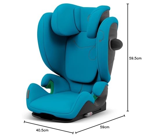 Cybex Gold Silla de coche infantil Solution G i-Fix, Para coches con y sin ISOFIX, De 3 a 12 años aprox (100 - 150 cm), De 15 a 50 kg aprox, Azul (Beach Blue)