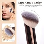 MAANGE 3 PCS Foundation Makeup Brush Set, Double-ended Kabuki Brush Contour Brush for Liquid Powder Concealer Cream Cosmetics Blending Blush Buffing Face Makeup Tools (Coffee) - Image 3