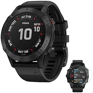 Garmin 010-02158-10 Fenix 6 Sapphire Multisport GPS Smartwatch Carbon Gray DLC with Black Band Bundle with Fenix 6…