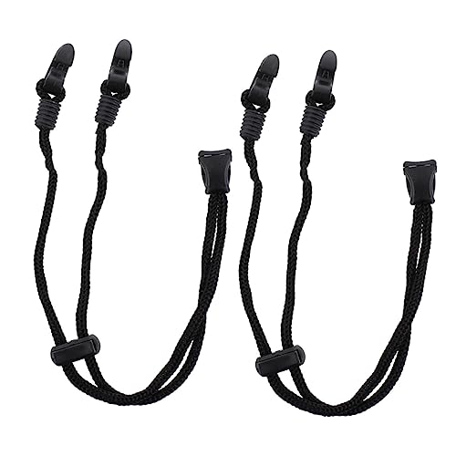 KOMBIUDA Long Length Mask Extend Strap 3pcs Mask Strap Adjuster ES Mask Elastic Black