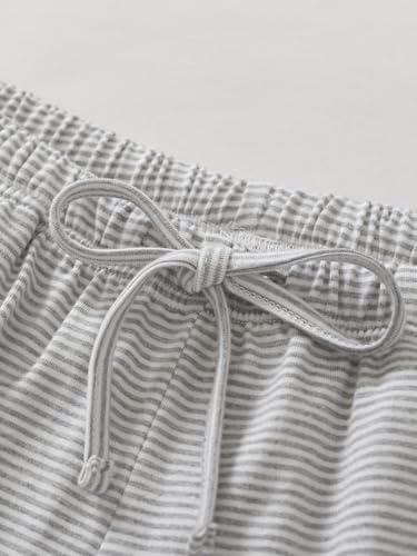 Image of Latuza Women's Petite Cotton Pajama Set Striped Button Down Pjs