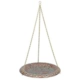 Whitehall Products Oakleaf Hanging Birdbath, Copper Verdi