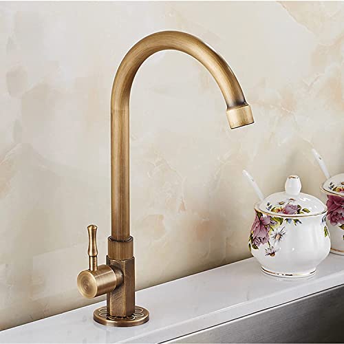 Robinet de cuisine haut de gamme en laiton antique au design d'époque