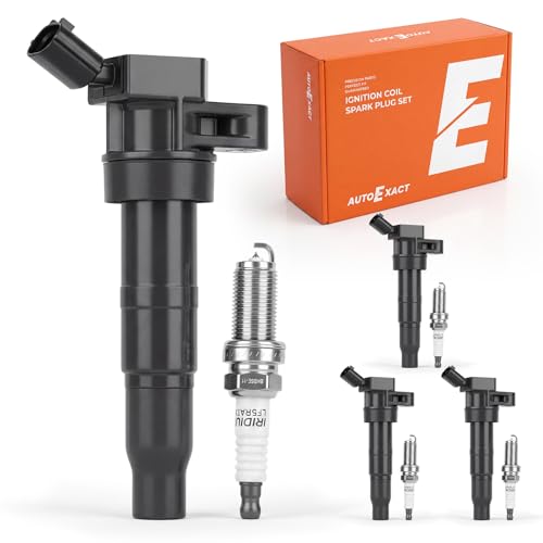 4 Ignition Coil Pack and 4 Iridium Spark Plug Kit Fit for Kia 2011-2013 Sorento Forte Sportage Optima & Hyundai 2010-2013 Tucson Sonata Santa Fe 2.0L 2.4L L4, Direct Replacement for UF611 4469