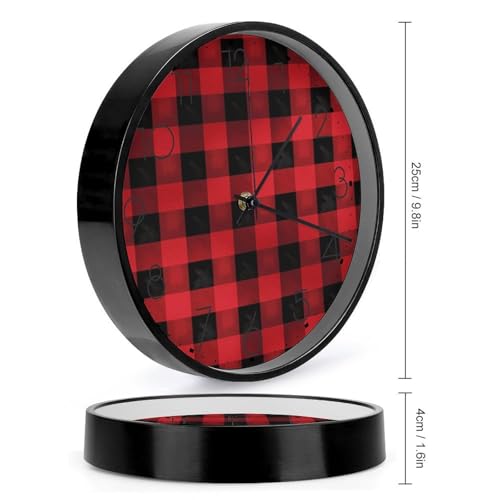 Horloge murale sans tic-tac pour chambre à coucher motif rouge - 3