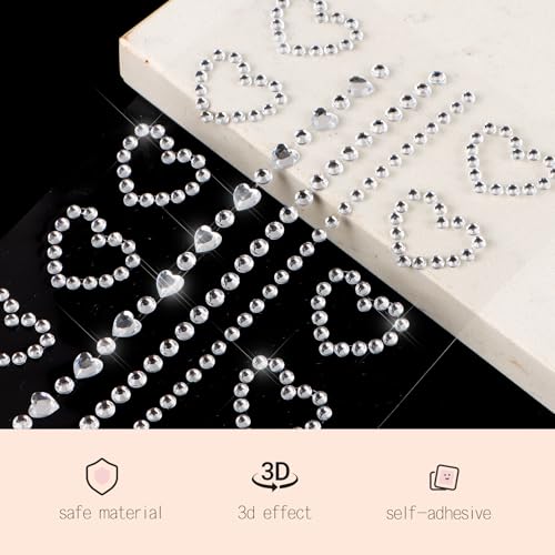6pcs Face Gems for Festivals Stick on Gems Face Jewels Gem Stickers Self Adhesive Rhinestones for Craft for Halloween Christmas Masquerade Party - Image 4