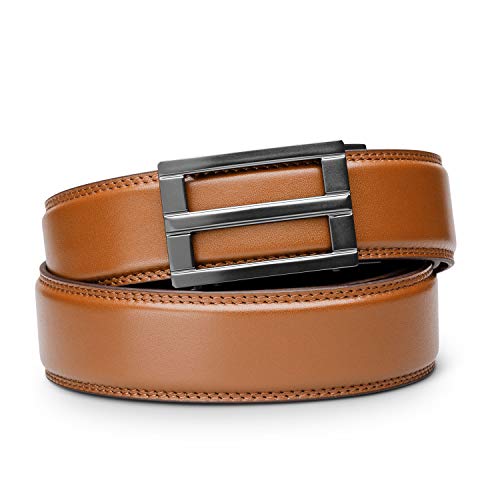 KORE Men’s Full-Grain Leather Track Belts | “Excel” Alloy Buckle