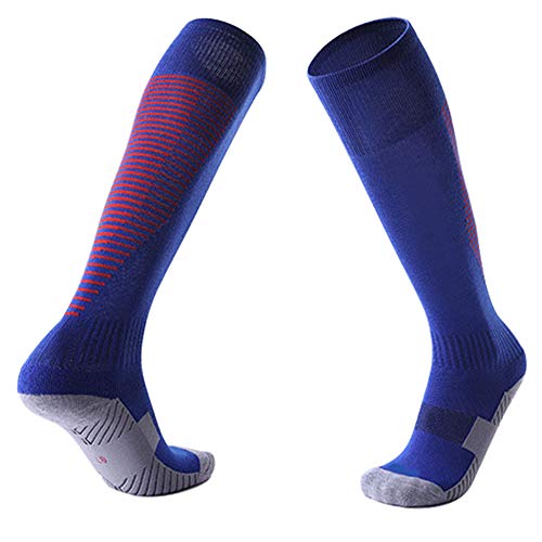 BOTRE Calzini da Basket per Bambini Calze Sportive per Ragazzi Calcio Pallacanestro Allenamento Quotidiano Calzini da Jogging da Trekking (Blu Scuro)