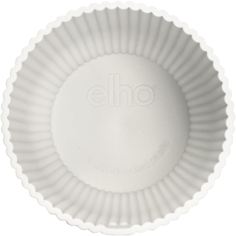 Elho Vibes Fold Round Mini 11-100% Recyclable Flower Pot - Indoor Plant Pot - Ø 11.1 x H 10.5 cm - White/Silky White