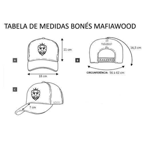 Boné MafiawooD de cor Cinza Escuro, Tecido Moletom, Aba em Couro em preto, corte Trucker com Tela, p