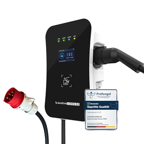 DAHEIM LADEN.DE Smart PRO Wallbox 11kW mit 5m Ladekabel - mit 16A CEE Anschlusskabel - mit App, PV-Überschussladen, Lastmanagement, RFID, 14a