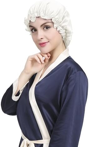 Amazon Co Jp Lilysilk 渡辺直美さんおススメ 超人気 19匁天然シルク100 ナイトキャップ うるつや さらさら髪キープ 切れ毛 枝毛防止 対策 おやすみ帽子 アイボリー 服 ファッション小物