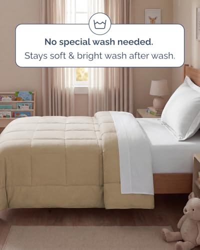 Image of Twin Size, Cream Alternative Down Comforter - Warm, Lightweight & Breathable Hotel Quality Bedding Set for Men, Women, Kids and Teens - All Season Oversized Cooling Microfiber Duvet Insert Comforter