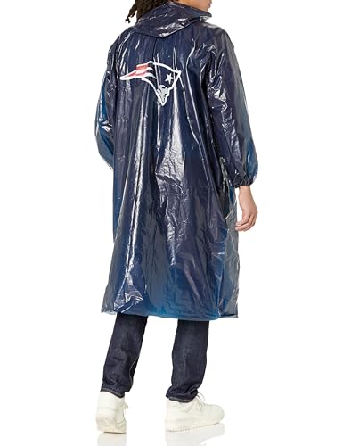 Image of NFL Waterproof Rain Poncho for Adults, Sporty, Elastic Sleeves and Drawstring Hood, Unisex Rain Coat