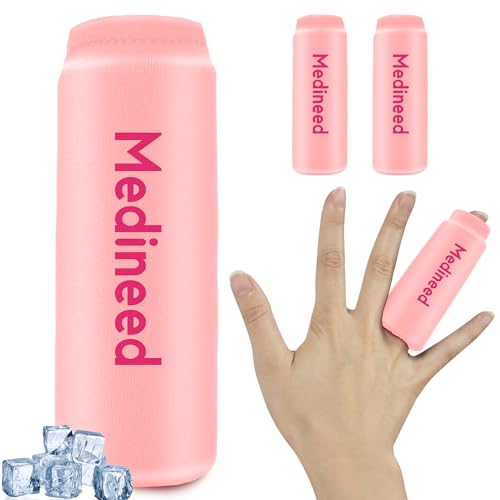 Image of 2PCS Finger Sleeves Gel Ice Pack, Lasting Cold Compress Freeze Sleeve, Reusable Finger Brace Ice Packs for Injuries, Arthritis, Tendonitis, Gout, Sprains, Middle Protectors (Pink)
