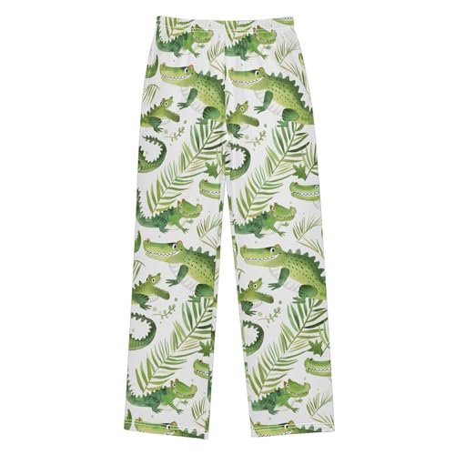 Pajama Pants Cartoon Crocodiles Pattern Long Sleep Pants Lounge Bottoms