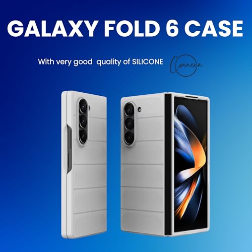 Image of Connexa Silicon UltraGuard Pro Back Cover for Galaxy Fold 6 - Shockproof, Anti-Slip Grip, Drop-Resistant, and Enhanced Corner Protection (Smart Phone NOT Included) (White)