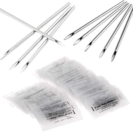 Mix Size Piercing Needle | Body Piercing Needle | Pack of 25-13g(10pc), 14g(10pc), 15g(5pc)