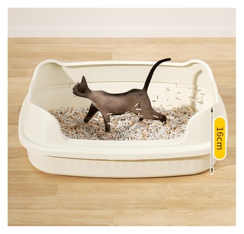 Caja sanitaria semiabierta para gatos color amarillo miniatura 3