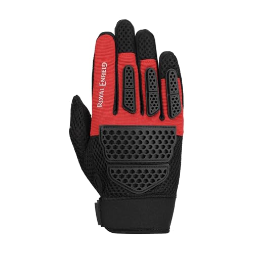 Image of Royal Enfield Street Ace 2.0 Riding Gloves | TPR Knuckle Protection | Air Mesh Ventilation | Microsuede Grip Patch | Palm Reinforcement | Poly Stretch Fabric | Impact & Abrasion Resistant RED M