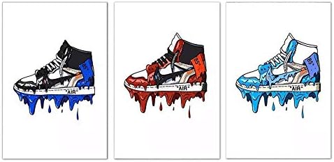 Home Decor Sneaker Michael Fashion 3 Piece AJ Shoes Air Painting Modular Pictures Prints Canvas Poster Nordic Style Wall Art for Living Room No Frame