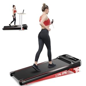 RHYTHM FUN Walking Pad Treadmill with Incline, Under Desk Treadmill with Incline, Treadmill for Home and Office, 300 Lbs Portable Treadmills with Remote Control