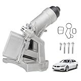 11428596283 B46 B48 Upgrade Aluminum Engine Oil Cooler Oil Filter Housing Compatible with 2016-2022 BMW F30 230i 330i 430i 530i 530e X3 X4 L4 2.0L Turbo Replace 11428575211