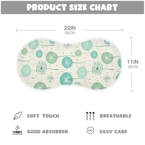 Beige Dandelion Cotton Burp Cloths Good Absorbent washcloths for Unisex Set of 2, 22x11in4