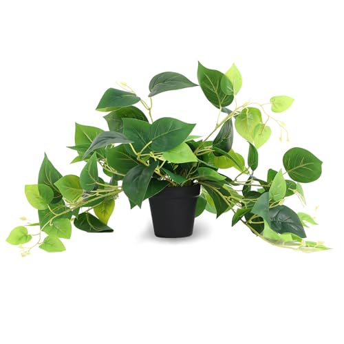 Tiita Artificial Pothos Plant in Pot, 1 Pack for Desk and Shelf Decor