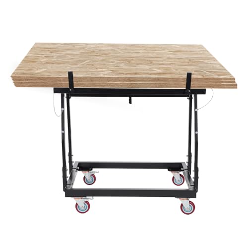 BFDIEEM 1000 LBS Folding Drywall Cart with 4 Wheels& 2 Brakes, Steel Drywall Dolly with 4in Swivel Casters, 1000 LBS Load Capacity, Portable Panel Truck Cart for Handling Plywood, Plasterboard, Glass