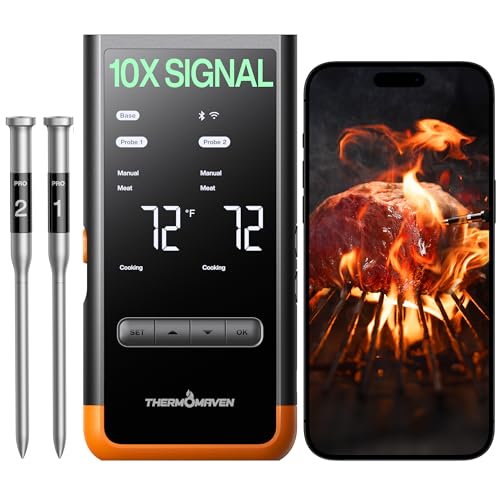 ThermoMaven Wireless Bluetooth Smart Meat Thermometer: Standalone...