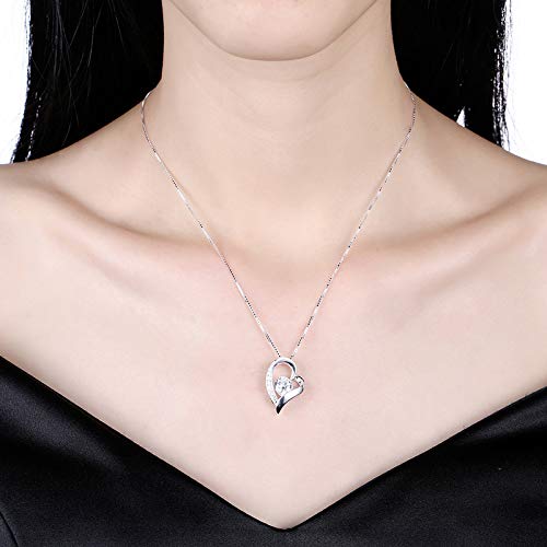 Collier avec pendentif cœur romantique argent sterling S authentique - 2