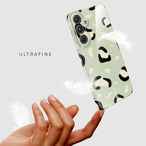 Coque Samsung Galaxy A55 5G fine imprimée léopard vert menthe rigide