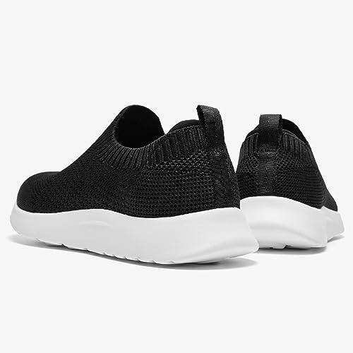 Aleader Women'S Slip On Comfort Walking Shoes, Lightweight Stretch Knit Sneakers Breathable Athletic Tennis Black 8 M Us thumb #4
