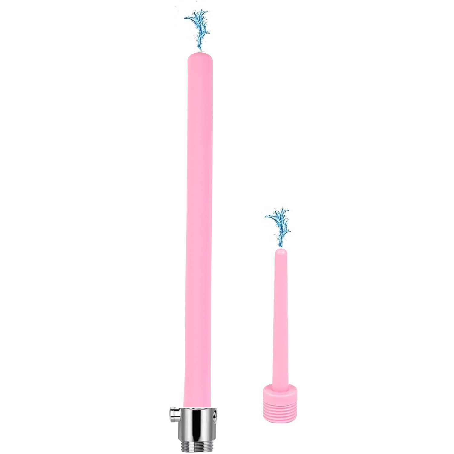 Shower Enema System with On/Off Switch, Shower Douche for Men and Women Portable Cleaner, Enema Nozzle Kit Cleaner Attachment, Pink