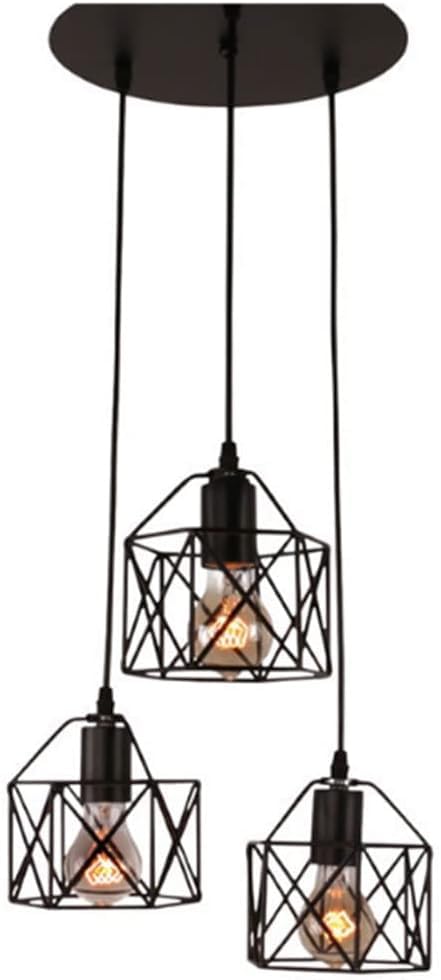 Lustre suspension noire industrielle ZR98US à hauteur réglable pour salon