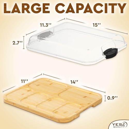 Tabla de cortar rectangular de bambú con tapa miniatura 5