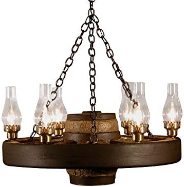 Small Wagon Wheel Chandelier Chimney Lights