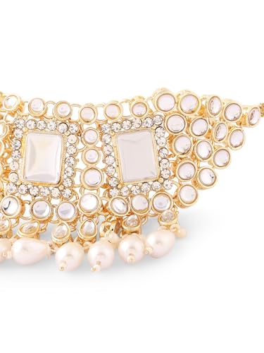 Juego de joyas Kundan chapado en oro el regalo de aniversario ideal para mujeres S 3
