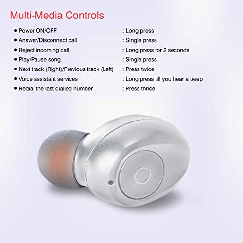 Image of iBall EarWear TW10 in-Ear Bluetooth Wireless Headphones with Protective Charging Case - Pearl White