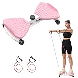 HOTSWEAT Waist Twister, Exercise Twist Boards Twisting Waist Machine for Women Belly Fat, Noiseless Ab Twister Machine with Resistance Bands, Waist Sculptor for Home Gym (Pink)