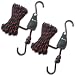LE KAPMOZ Cargo Ratchet Canoe and Kayak Tie Down Straps Adjustable Grow Light Fixture Pulley Hanger Rope Kits (Vinyl Coated Hook, 12)