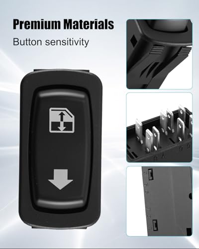 Cab Door Window Switch Fit for Peterbilt Replace P27-6227, Electric Power Control, Black - Thumbnail 2