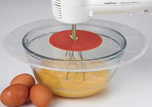 12 Inch Mixing Bowl Splatter Guard Bpa Free Fits Most Hand And Electric Mixers Red thumb #2
