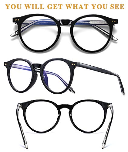 Image of DUCO Blue Light Glasses for Men Women Blue Ray Blocking Glasses Computer Gaming Glasses Retro Round Eyeglasses Frame 5217