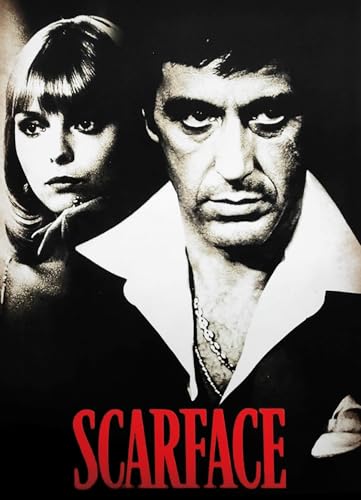 KUSTOM ART Poster mural décoratif série Locandine Film Celebri Scarface avec Al Pacino Impression artistique sur papier couché 40 x 30 cm sans cadre