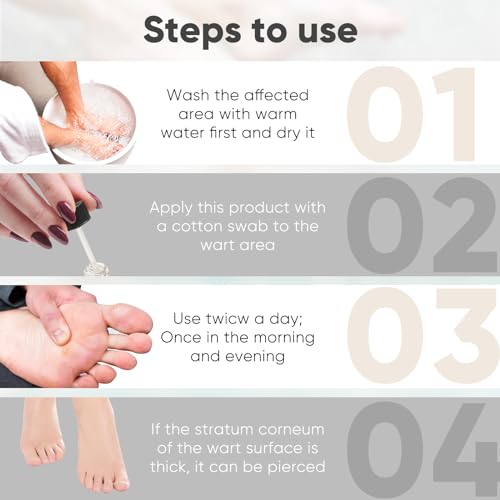 WABRINY Wart & Corn Remover Liquid, Smoothes Skin Gentle Fast Acting Gel Wart Removal for Plantar Wart Flat Warts and Corns-G3