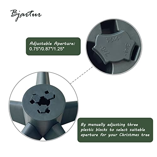 Bjartur Christmas Tree Stand, Christmas Tree Base For Artificial Tree 5-8 Ft Adjustable Holder Replacement Fits 0.75-1.25 Inch Xmas Tree Pole Green Decorations #TOP1