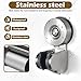 YOHOM Suction Cup Shower Head Holder for Handheld Shower Adjustable Shower Bracket Holder No Drill Waterproof Shower Wand Holder, Stainless Steel, No-Tool Installation, Brushed Finish